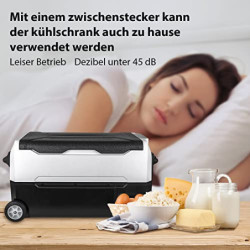 Fullwatt Kompressor Kühlbox 35L mit Rollen, Kühlung bis -20° C, Kühlschrank Elektrisch 12V 24V 220V-240V Anti-Schütteln,Gefri