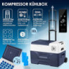 KESSER® Kompressor Kühlbox elektrisch Gefrierbox, 30 Liter Mit APP-Steuerung USB-Anschluss 12/24 V 230V, +Teleskopstange, 2x 