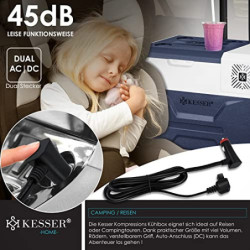 KESSER® Kompressor Kühlbox elektrisch Gefrierbox, 30 Liter Mit APP-Steuerung USB-Anschluss 12/24 V 230V, +Teleskopstange, 2x 