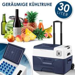 KESSER® Kompressor Kühlbox elektrisch Gefrierbox, 30 Liter Mit APP-Steuerung USB-Anschluss 12/24 V 230V, +Teleskopstange, 2x 