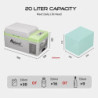 Alpicool Y20T 20L Kühlbox 12v Mini Kühlschrank Elektrische Kompressor Auto kühlschrank Camping Gefrierbox Klein Tragbare für 