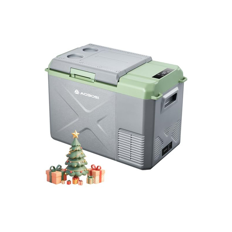 AAOBOSI Kompressor Kühlbox 24L, Kühlbox Auto -20°C bis 20°C, 12/24V DC 100-240 VC Kühlbox Elektrisch für Auto, LKW, Boot, Rei