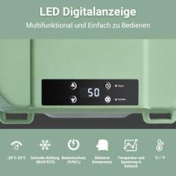 AAOBOSI Kompressor Kühlbox 24L, Kühlbox Auto -20°C bis 20°C, 12/24V DC 100-240 VC Kühlbox Elektrisch für Auto, LKW, Boot, Rei