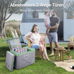 AAOBOSI Kompressor Kühlbox 24L, Kühlbox Auto -20°C bis 20°C, 12/24V DC 100-240 VC Kühlbox Elektrisch für Auto, LKW, Boot, Rei