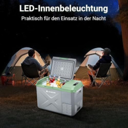 AAOBOSI Kompressor Kühlbox 24L, Kühlbox Auto -20°C bis 20°C, 12/24V DC 100-240 VC Kühlbox Elektrisch für Auto, LKW, Boot, Rei