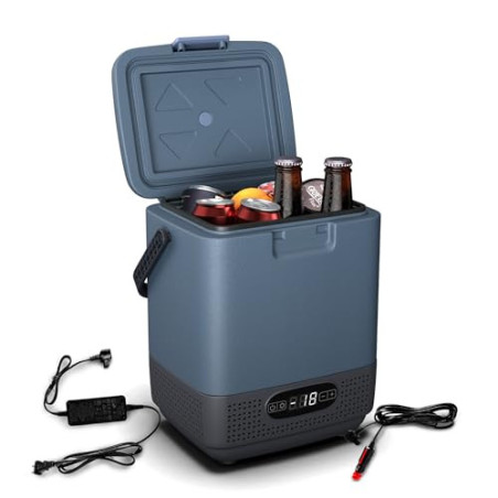 Klarstein SwiftFrost 12L Kompressor Kühlbox mit Gefrierfach – tragbare elektrische Kühlbox, LED-Anzeige, Dual Power  12 V/230