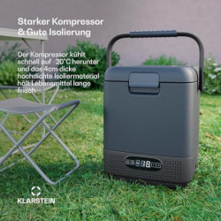 Klarstein SwiftFrost 12L Kompressor Kühlbox mit Gefrierfach – tragbare elektrische Kühlbox, LED-Anzeige, Dual Power  12 V/230