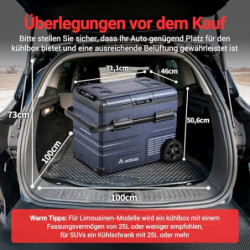 AAOBOSI 45L Kompressor Kühlbox, Auto Kühlbox Mit WiFi-APP-Steuerung USB-Anschluss, 12/24 V und 100-240 V Kühlbox mit Kompress