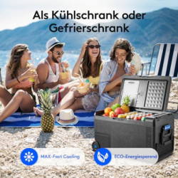 AAOBOSI Kompressor Kühlbox 38L, Kühlbox Auto -20°C bis 20°C, Robuste Kühlbox 12V 230V für Autos, Lastwagen, Boote, Wohnmobile