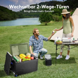 AAOBOSI Kompressor Kühlbox 38L, Kühlbox Auto -20°C bis 20°C, Robuste Kühlbox 12V 230V für Autos, Lastwagen, Boote, Wohnmobile