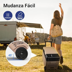 AAOBOSI 24L Kompressor Kühlbox, Kühlbox Auto mit APP-Steuerung, 12/24V und 100-240V, USB-Handy-Ladefunktion, LED-Beleuchtung,