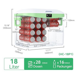 BINGI Kompressor Kühlbox 18L, Tragbarer Elektrischer Kühlschrank 12/24V DC Elektrischer Gefrierschrank Tragbarer Gefrierschra