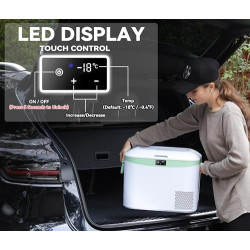 BINGI Kompressor Kühlbox 18L, Tragbarer Elektrischer Kühlschrank 12/24V DC Elektrischer Gefrierschrank Tragbarer Gefrierschra