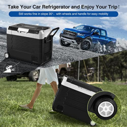 AAOBOSI Kompressor Kühlbox,Auto kühlschrank 55L, kühlbox für die Lagerung von Getränke und Essen,-20℃-20℃,12/24V für Auto,Ele