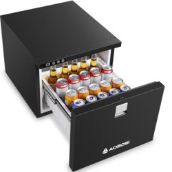 AAOBOSI 60L Schublade Kompressor Kühlbox, Kühlbox Auto 12/24V, Großem Fassungsvermögen Wohnwagen Kühlbox, bis -10℃ Camping Kü