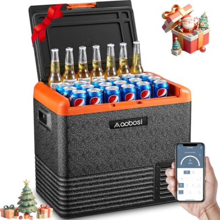 AAOBOSI Kompressor Kühlbox 50L, Kühlbox Elektrisch 12/24V 230V, Kühlbox Kompressor -20℃-20℃, Kühlbox Auto mit WIFI-Steuerung 
