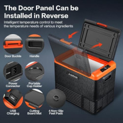 AAOBOSI Kompressor Kühlbox 50L, Kühlbox Elektrisch 12/24V 230V, Kühlbox Kompressor -20℃-20℃, Kühlbox Auto mit WIFI-Steuerung 