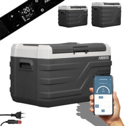 Arebos Kompressor Kühlbox 26 Liter | Elektrische Gefrierbox mit APP & Smart-Steuerung | Mobile Kühltruhe mit USB-Anschluss | 