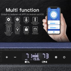 AAOBOSI Kompressor Kühlbox 35L, Tragbar Kühlbox Auto mit akku, APP, LED-Touch, APP-Steuerung, bis -20 °C Auto Kühlbox 12v 230