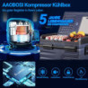 AAOBOSI Kompressor Kühlbox 35L, Tragbar Kühlbox Auto mit akku, APP, LED-Touch, APP-Steuerung, bis -20 °C Auto Kühlbox 12v 230