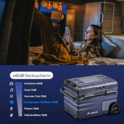 AAOBOSI Kompressor Kühlbox 35L, Tragbar Kühlbox Auto mit akku, APP, LED-Touch, APP-Steuerung, bis -20 °C Auto Kühlbox 12v 230