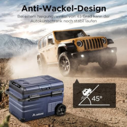 AAOBOSI Kompressor Kühlbox 35L, Tragbar Kühlbox Auto mit akku, APP, LED-Touch, APP-Steuerung, bis -20 °C Auto Kühlbox 12v 230