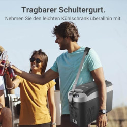 AAOBOSI Kompressor Kühlbox 15 Liter, Kühlbox Auto -15℃~20℃, Kühlbox Elektrisch 12/24V für Auto, Lkw, Boot, Reisemobil und Ste