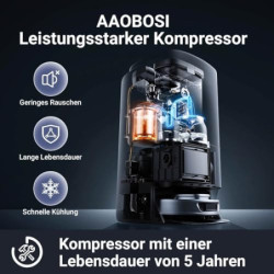 AAOBOSI Kompressor Kühlbox 15 Liter, Kühlbox Auto -15℃~20℃, Kühlbox Elektrisch 12/24V für Auto, Lkw, Boot, Reisemobil und Ste