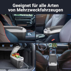 AAOBOSI Kompressor Kühlbox 15 Liter, Kühlbox Auto -15℃~20℃, Kühlbox Elektrisch 12/24V für Auto, Lkw, Boot, Reisemobil und Ste