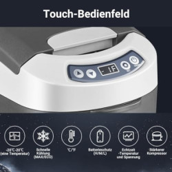 AAOBOSI Kompressor Kühlbox 15 Liter, Kühlbox Auto -15℃~20℃, Kühlbox Elektrisch 12/24V für Auto, Lkw, Boot, Reisemobil und Ste