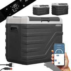 Arebos Kompressor Kühlbox 43 Liter | Elektrische Gefrierbox mit APP & Smart-Steuerung | Mobile Kühltruhe mit USB-Anschluss | 