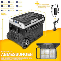 tillvex® Kompressor Kühlbox elektrisch 40-60 Liter | Elektrische Gefrierbox WIFI-APP-Steuerung 12/24 V 230V | Kühlschrank bis