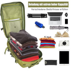 OUUTMEE Militärischer taktischer Rucksack, große Kapazität, Army Assault Militär Rucksack, Tagesrucksack, 35L,Verde