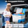 AAOBOSI Kompressor Kühlbox 38L，Auto Kühlbox 20°C bis -20°C, Elektrische Kühlbox mit APP Steuerung, 12/24V DC &100-240V AC Küh