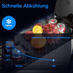 AAOBOSI Kompressor Kühlbox, Kühlbox Auto 15 Liter  -15℃~20℃ , APP-Steuerung, Kühlbox Elektrisch 12/24V für Auto, Lkw, Boot, R