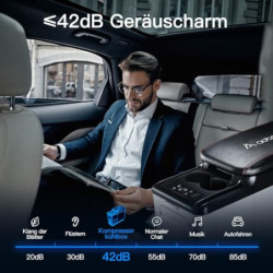 AAOBOSI Kompressor Kühlbox, Kühlbox Auto 15 Liter  -15℃~20℃ , APP-Steuerung, Kühlbox Elektrisch 12/24V für Auto, Lkw, Boot, R