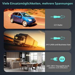 WOLTU Kompressor Kühlbox Auto 30L, 12V 230V Elektrische Camping Kühlbox Groß mit Gefrierfach, Dual Zone Kühlschrank mit USB, 