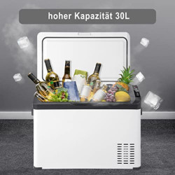 WOLTU Kompressor Kühlbox Auto 30L, 12V 230V Elektrische Camping Kühlbox mit Gefrierfach, Dual Zone Kühlschrank, Kühltruhe Aut