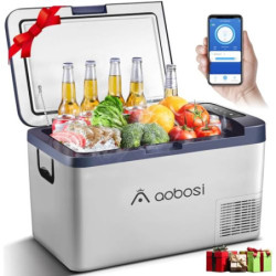 AAOBOSI Kompressor Kühlbox 25 Liter, Kühlbox 12V 230V, kühlbox elektrisch für Getränke und Essen, 12/24V Kühlbox für Auto, Lk