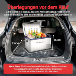 AAOBOSI Kompressor Kühlbox 25 Liter, Kühlbox 12V 230V, kühlbox elektrisch für Getränke und Essen, 12/24V Kühlbox für Auto, Lk