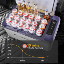 AAOBOSI Kompressor Kühlbox 25 Liter, Kühlbox 12V 230V, kühlbox elektrisch für Getränke und Essen, 12/24V Kühlbox für Auto, Lk
