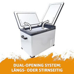 CROSS TOOLS elektrische Kühlbox - Kompressor Gefrierbox 37 Liter  Kühlleistung bis -20° C, Für Camping, Auto, Van, Boote, tra