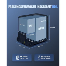DARTMOOR Kühlbox Auto Camping Kompressor Kühlbox Elektrisch 12/24V 230V Auto Kühlschrank Zwei-Zonen-Temperaturregelung Reisek