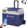 Kompressor Kühlbox elektrisch, Gefriertruhe mit APP-Steuerung, USB-Anschluss, 12/24V, 230V, Räder, transportabler Kühlschrank