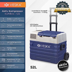 Kompressor Kühlbox elektrisch, Gefriertruhe mit APP-Steuerung, USB-Anschluss, 12/24V, 230V, Räder, transportabler Kühlschrank