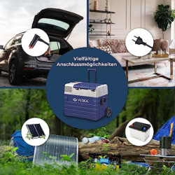 Kompressor Kühlbox elektrisch, Gefriertruhe mit APP-Steuerung, USB-Anschluss, 12/24V, 230V, Räder, transportabler Kühlschrank