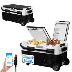 WOLTU Kompressor Kühlbox elektrisch, 30 L Dual Zone, -20 ℃ bis 20 ℃, mit App-Steuerung USB-Anschluss, Gefrierbox 12 V/24 V, M