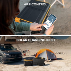 BougeRV CRD Kompressor Kühlbox mit Akku, 55L Kühlbox Auto Doppeltür Doppelzone 12V 24V 230V mit Tragbare Powerstation 173Wh  