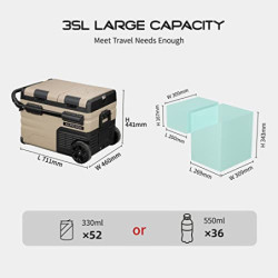 Alpicool TAW35 35 Liter Kompressor Kühlbox tragbarer Kühlschrank 12/24V elektrische Gefrierschrank für Auto, Lkw, Boot mit ei
