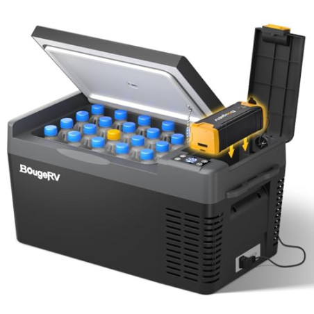 BougeRV CRPRO 20 Liter 12V/24V Kompressor Kühlbox  Schwarz  und 220Wh tragbare Powerstation für CRPRO Kühlbox